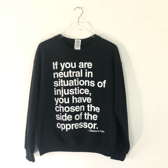 Gildan Sweaters - Desmond Tutu Quote On Sweater - Activism - Unisex